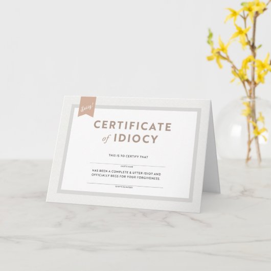 Certificaat van digitale Apologie Kaart (Gele Bloem)