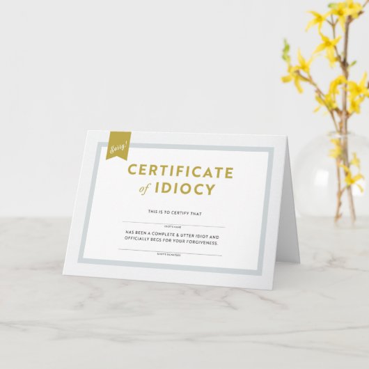 Certificaat van digitale Apologie Kaart (Gele Bloem)