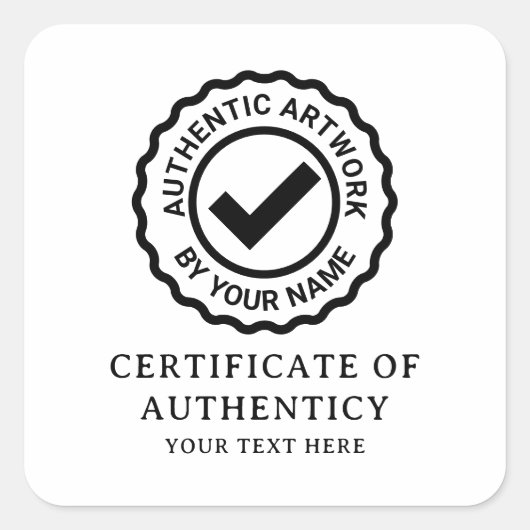 Certificaat van Echtheid aangepaste sticker voor k (Voorkant)