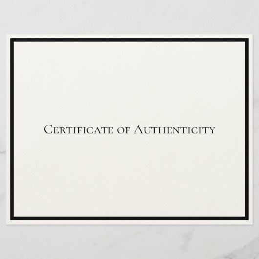 Certificaat van echtheid Art Letter Paper Briefhoofd (Achterkant)