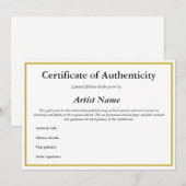 Certificaat van echtheid Giclee Print Feestdagenkaart (Voorkant / Achterkant)