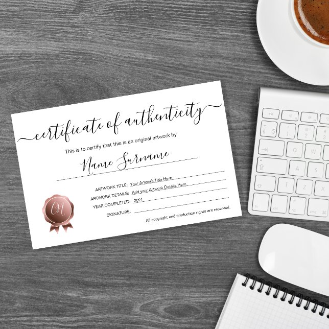 Certificaat van echtheid Kunstwerk door (Creator heeft geüpload)