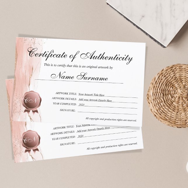 Certificaat van echtheid Kunstwerk door (Creator heeft geüpload)