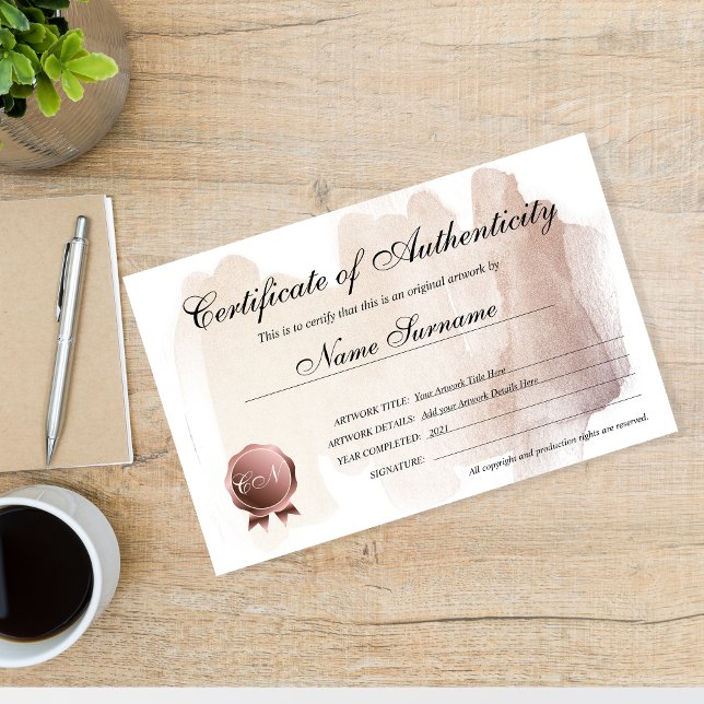Certificaat van echtheid Kunstwerk door (Creator heeft geüpload)