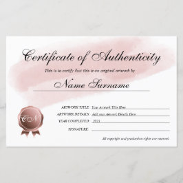 Certificaat van echtheid Kunstwerk door