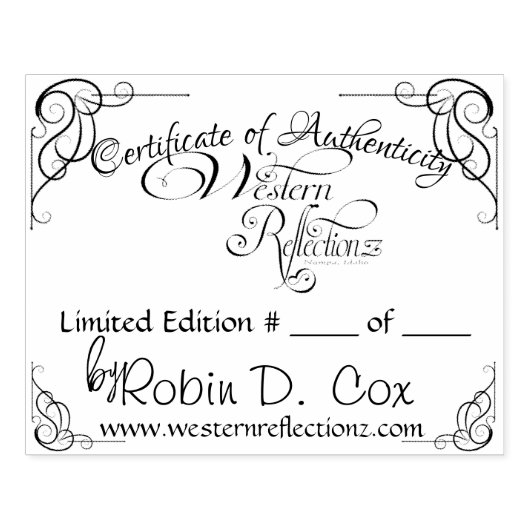 Certificaat van echtheid ~ Limited Edition Rubberstempel (Afrduk)
