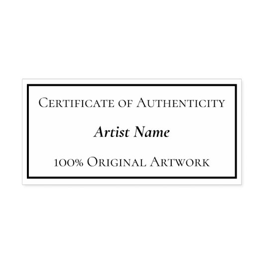 certificaat van echtheid rechthoek zelfinktende stempel (Design)