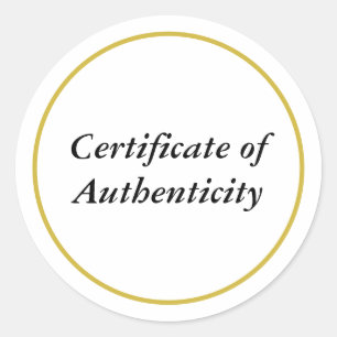 Certificaat van echtheid ronde sticker