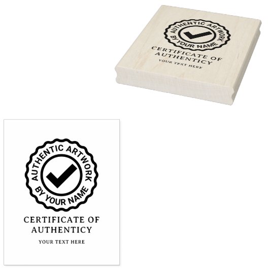 Certificaat van Echtheid sjabloon stempel voor kun (Gestempeld)