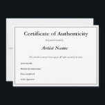 certificaat van echtheid voor artikel A Kaart<br><div class="desc">Dit is een aanpasbaar certificaat van authenticiteit dat artiesten kunnen gebruiken voor originele kunstwerken, zoals schilderijen, tekeningen, beeldhouwwerken, enz. Voeg jouw naam aan de kaart toe en selecteer het steendocument om gemakkelijk met een pen of een teller te schrijven. Ik ben een schilder en gebruik een gelijkaardige vulbare stijl voor...</div>