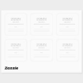 Certificaat van echtheid voor kunstwerken vierkante sticker (Vel)