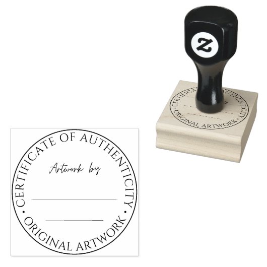 Certificaat van echtheid voor originele kunstwerke rubberstempel (Gestempeld)