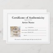 Certificaat van echtheid Vul de Sjabloon in (Voorkant / Achterkant)