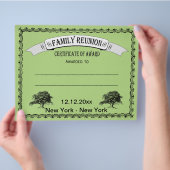 Certificaat van erkenning voor familiebijeenkomst  flyer (Hand)