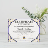 Certificaat van Erkenning voor Werknemers Blauw Go (Staand voorkant)