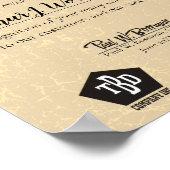 Certificaat van geouderde steengoud ter nagedachte poster (Hoek)