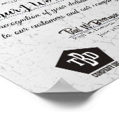 Certificaat van geouderde steengoud ter nagedachte poster (Hoek)