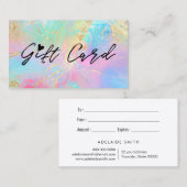 certificaat van geschenkvloeistof (Voorkant / Achterkant)