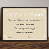 Certificaat van gunning door behalen poster