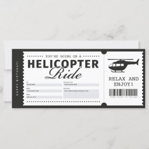 Certificaat van helikopter Ride Ticket Gift Vouche