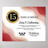 Certificaat van herkenning ter gelegenheid van het poster (Voorkant)