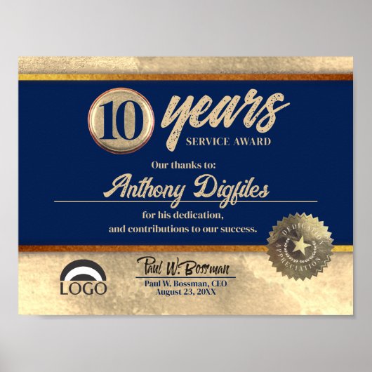 Certificaat van herkenning ter gelegenheid van het poster (Voorkant)