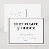 Certificaat van het diocy Apology-Briefkaart // Gr Briefkaart (Voorkant / Achterkant)