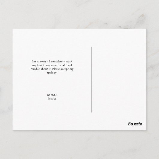 Certificaat van het diocy Apology-Briefkaart // Gr Briefkaart (Achterkant)