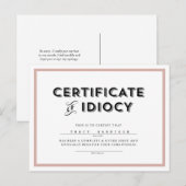 Certificaat van het diocy Apology-Briefkaart // Ro Briefkaart (Voorkant / Achterkant)