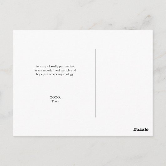 Certificaat van het diocy Apology-Briefkaart // Ro Briefkaart (Achterkant)