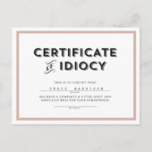 Certificaat van het diocy Apology-Briefkaart // Ro Briefkaart (Voorkant)