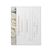 Certificaat van het Roos van de prestatie Notitieblok (Linkerzijde)