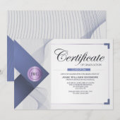 Certificaat van inschrijving in het Afstuderen Kaart (Voorkant / Achterkant)