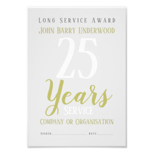 Certificaat van lange serviceverlening foto afdruk