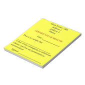 Certificaat van Notitieblok van de gezondheid (Can (Linkerzijde)