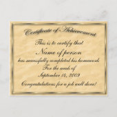Certificaat van prestatie Sjabloon Briefkaart (Voorkant)