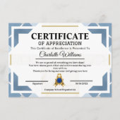 Certificaat van Prestatie voor Kinderen (Voorkant)