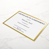 Certificaat van Prestatie Zwart Wit & Goud Kaart (Gedraaid)