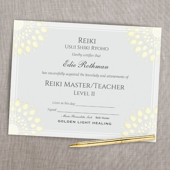 Certificaat van Reiki Practitioner niveau 2 (Creator heeft geüpload)