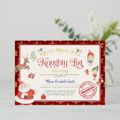 Certificaat van Sinterklaas stoute lijst Folie uit Uitnodiging (Staand Voorkant)