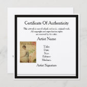 Certificaat van Sjabloon van echtheid voor artikel (Voorkant / Achterkant)