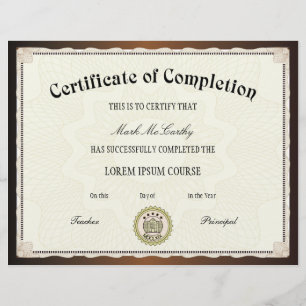 Certificaat van Sjabloon van voltooiing