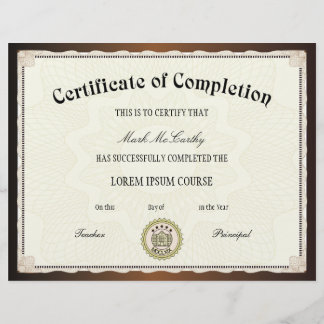 Certificaat van Sjabloon van voltooiing