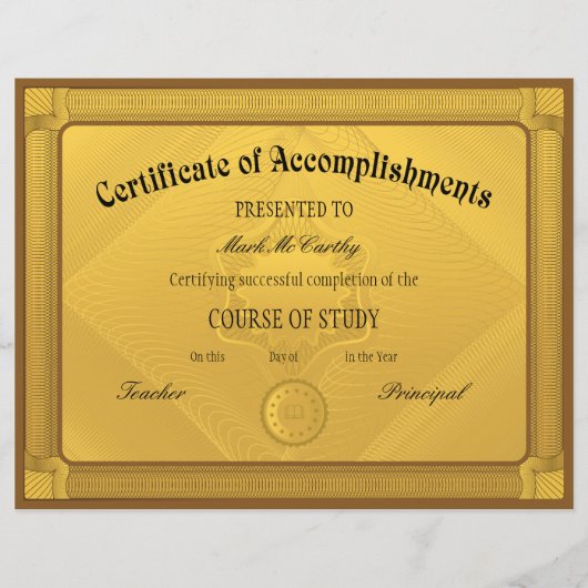 Certificaat van Sjabloon van voltooiing Flyer (Voorkant)