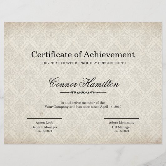 Certificaat van Sjabloon van waarmerking (Voorkant)