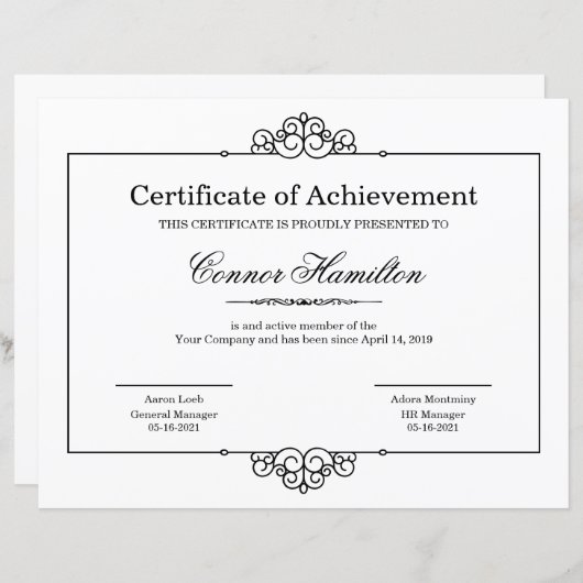 Certificaat van Sjabloon van waarmerking (Voorkant / Achterkant)