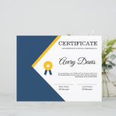 Certificaat van Sjabloon van waarmerking (Staand voorkant)