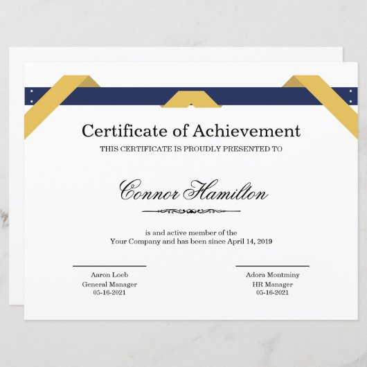 Certificaat van Sjabloon van waarmerking (Voorkant / Achterkant)