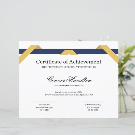 Certificaat van Sjabloon van waarmerking (Staand voorkant)