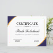 Certificaat van Sjabloon van waarmerking (Staand voorkant)